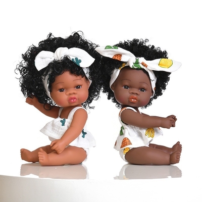14&quot; Vollkörper Silizium Custom Logo Wiederauferstehung Vinyl Silikon Baby Puppen für Kinder Schwarze Afrikaner
