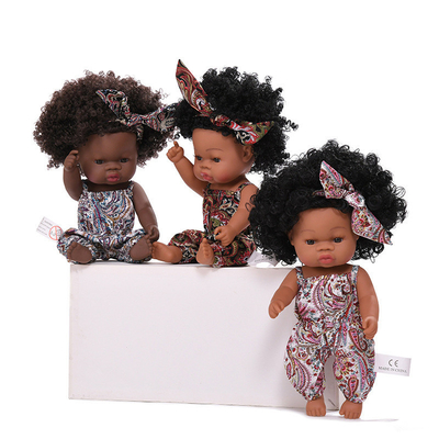 Vinyl Silikon Mädchen Liebes 14 Zoll Afro-Amerikanische Schwarze Baby Puppe Für Kinder mit Custom Logo
