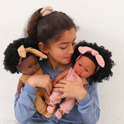 Vinyl Silikon Mädchen Liebes 14 Zoll Afro-Amerikanische Schwarze Baby Puppe Für Kinder mit Custom Logo
