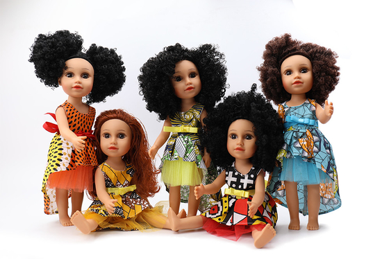 35cm Vinyl Puppen Afrikanische schwarze Puppe für Kinder