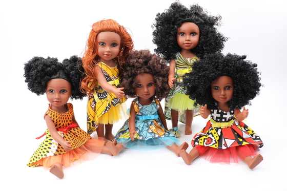 35cm Vinyl Puppen Afrikanische schwarze Puppe für Kinder