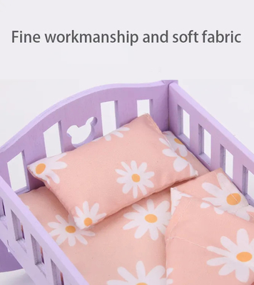 Holz Puppenhaus Bett Babybett für 6 Zoll Puppen Muss-Have Puppen Accessoires für Kinder