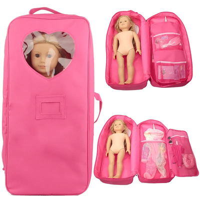18 Zoll Puppen Aufbewahrung Reise Träger Koffer Tasche Rucksack für amerikanischen Stil Mädchen Kinder Geschenk