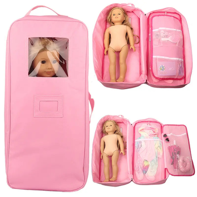 18 Zoll Puppen Aufbewahrung Reise Träger Koffer Tasche Rucksack für amerikanischen Stil Mädchen Kinder Geschenk
