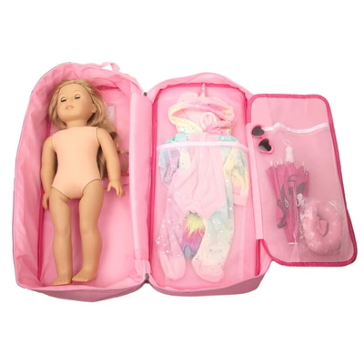 18 Zoll Puppen Aufbewahrung Reise Träger Koffer Tasche Rucksack für amerikanischen Stil Mädchen Kinder Geschenk