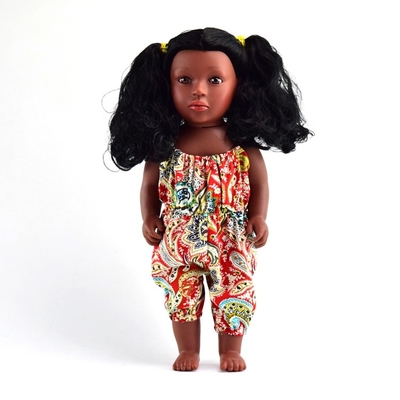 Afrikanische Schwarze Puppe 35cm Vinyl Puppen anpassbare Geschenkbox für Kinder