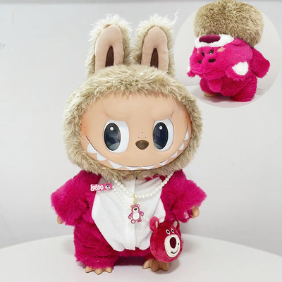Nee Design Labubu Puppen Stoff Pullover Spielzeug Stoff bunter Anzug Set Labubu Cartoon Kleid