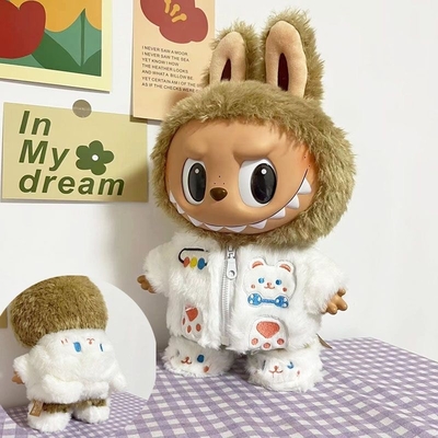 2025 Neues Design 15cm Puppentuch Pullover Spielzeug Tuch Farbenfroher Anzug Set Labubu Cartoon Kleid
